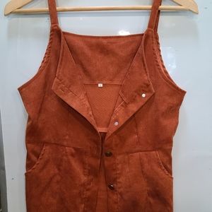 Size Small Orange Button-Up Vest